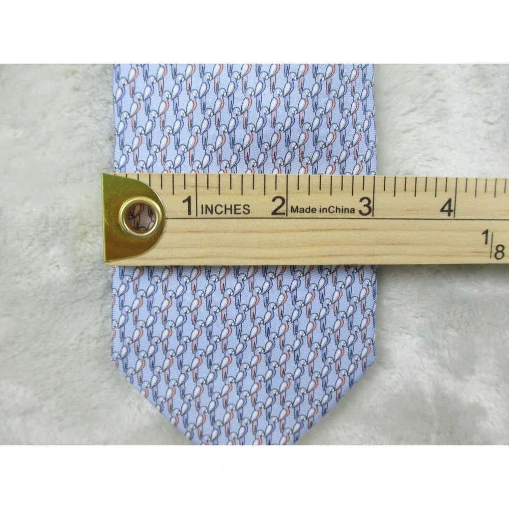 NEW ETON Neck Tie Mens Blue Parrots Silk Made In Italy Casual 04